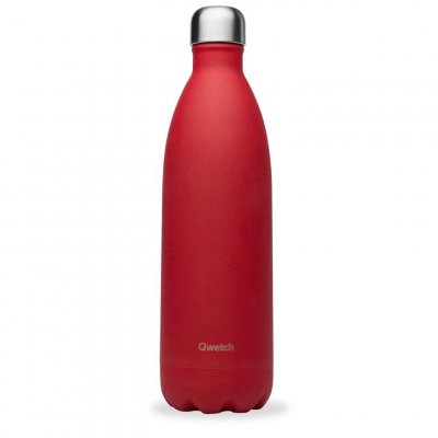 QWETCH Bouteille isotherme granite rouge 1 litre -  - Rouge - Inox