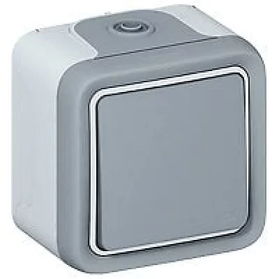LEGRAND Bouton poussoir &eacute;tanche  Plexo en saillie - gris