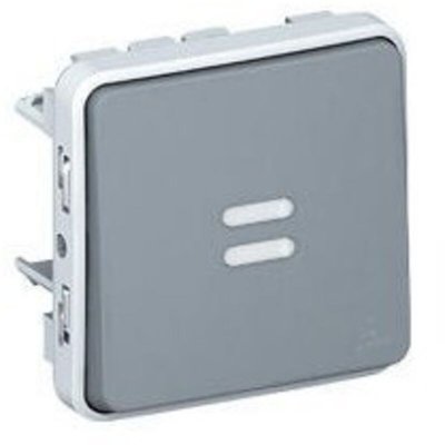 LEGRAND Bouton poussoir lumineux 6a saillie &agrave; composer plexo - gris