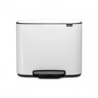 BRABANTIA  - 121142 - Poubelle Bo Pedal Bin, 11 + 23 litres, Blanc