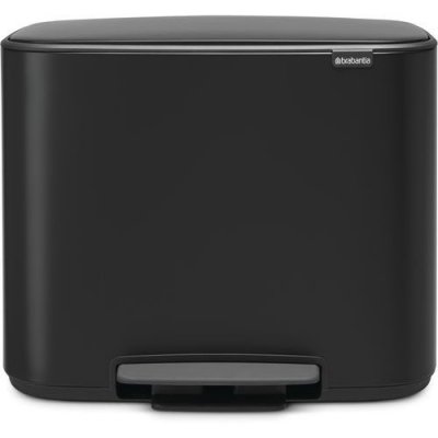 BRABANTIA  - 121227 - Poubelle BO Pedal Bin, 11 + 23 litres, Noir Mat