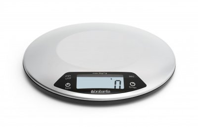 BRABANTIA  Balance de cuisine digitale - Matt Steel - 2,3 x 20 cm rond