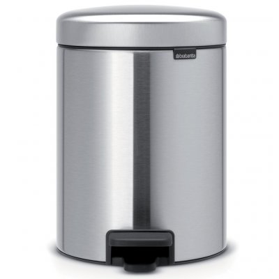 BRABANTIA  - Poubelle &agrave; p&eacute;dale newicon 5 l matt steel code b - Argent