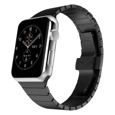 Bracelet Apple Watch 42 et 44 mm Maillons m&eacute;talliques - Noir