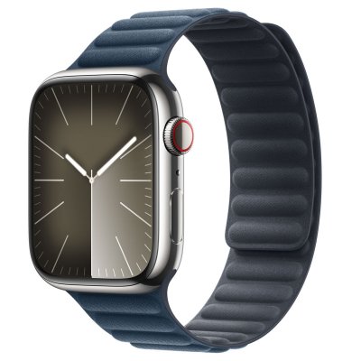 Bracelet APPLE Watch 45mm maillon magn&eacute;tique bleu S/M
