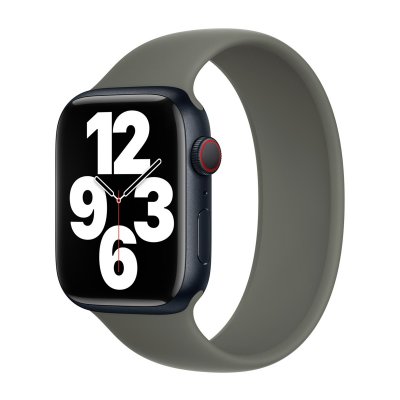 APPLE Bracelet Boucle unique en Silicone  Watch 38/40/41/42 mm - Taille 7 - Olive