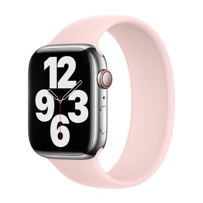 APPLE Bracelet Boucle unique en Silicone  Watch  44/45/46/49 mm - Taille 10 - Chalk Pink