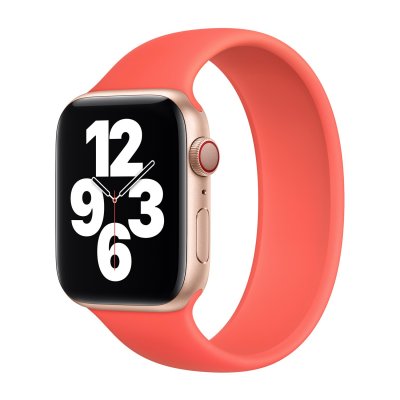 APPLE Bracelet Boucle unique en Silicone  Watch  44/45/46/49 mm - Taille 10 - Pink Citrus