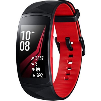 SAMSUNG Bracelet connect&eacute;  Gear Fit2 Pro Noir et Rouge Taille S