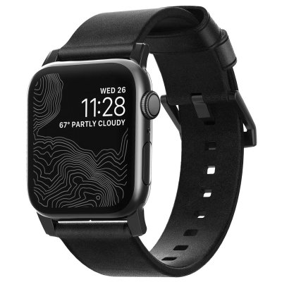 NOMAD Bracelet cuir horween pour apple watch 42-44-45mm  noir NM-NM1A41BM00