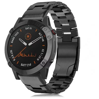INF Bracelet De Montre En Titane Pour Garmin Fenix 7x/6x/5x - 26 Mm, Noir