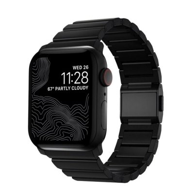 NOMAD Bracelet de Montre pour Watch 44 / 45 / 46 / 49mm Titanium Band Noir