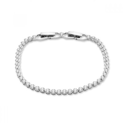 SWAROVSKI Bracelet Emily, Coupe ronde, Blanc, M&eacute;tal rhodi&eacute; Blanc 