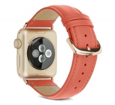  Bracelet en cuir pour Apple Watch Madrid Mode rose