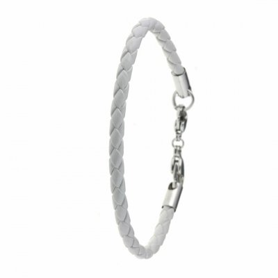 SO CHARM BIJOUX Bracelet fa&ccedil;on cuir blanc pour charms perles par SC Crystal