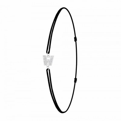 ATHEME Bracelet Femme Ath&egrave;me - BS082-SB049-W Tissu Argent