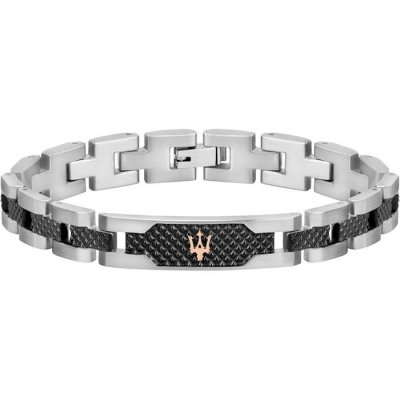 MASERATI Bracelet Homme Steel Argent&eacute;, Noir JM419ASC01-PAR
