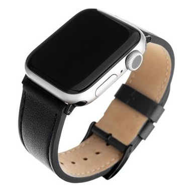 UNISEX Bracelet Leather Strap en cuir pour Apple Watch 42/44/45 mm, noir