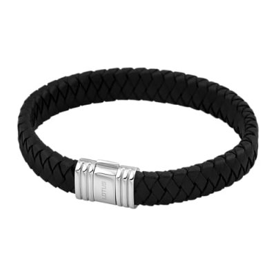 LOTUS STYLE Bracelet  LS1518-2-2 - Bracelet Cuir Noir Tress&eacute; Homme