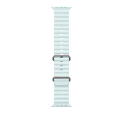 APPLE Bracelet oc&eacute;an bleu glacier de 49 mm - Finition titane naturel