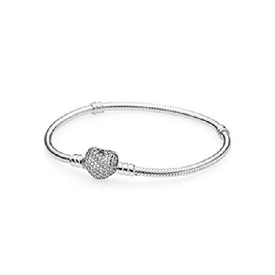 PANDORA Bracelet -  - Fermoir coeur en Pav&egrave; - 20 cm - Femme - Adulte