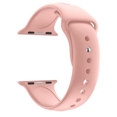 PHONILLICO Bracelet Silicone Rose Souple Sport Mixte Remplacement Montre pour Apple iWatch 44 mm Taille S/M