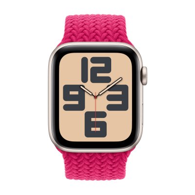 APPLE Bracelet Solo tress&eacute;  Watch 38/40/41/42 mm - Taille 3 - Raspberry