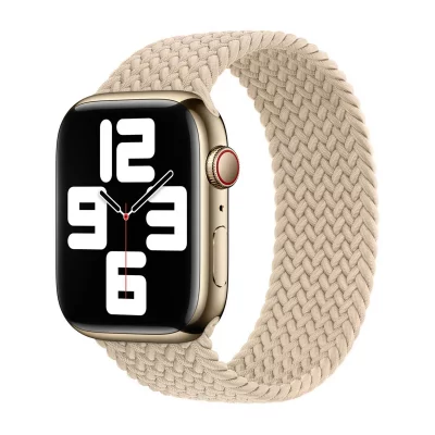 APPLE Bracelet Solo tress&eacute;  Watch  38/40/41/42 mm - Taille 4 - Beige