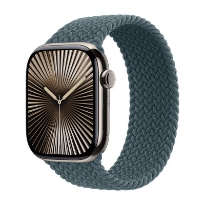 APPLE Bracelet Solo tress&eacute;  Watch  38/40/41/42 mm - Taille 4 - Lake Green