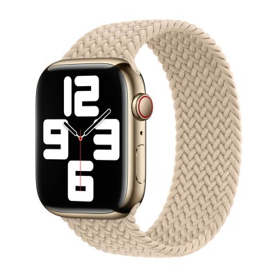 APPLE Bracelet Solo tress&eacute;  Watch  38/40/41/42 mm - Taille 6 - Beige