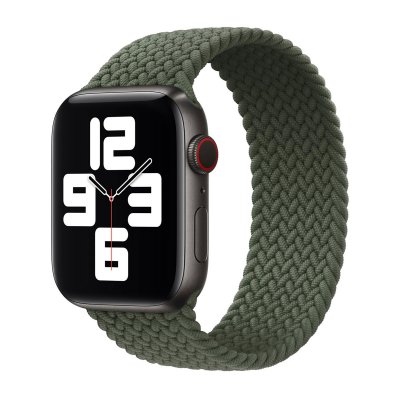 APPLE Bracelet Solo tress&eacute;  Watch  38/40/41/42 mm - Taille 9 - Inverness Green