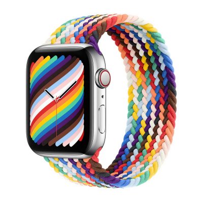 APPLE Bracelet Solo tress&eacute;  Watch  38/40/41/42 mm - Taille 9 - Pride Edition