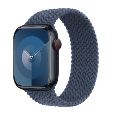 APPLE Bracelet Solo tress&eacute;  Watch  38/40/41/42 mm - Taille 9 - Storm Blue
