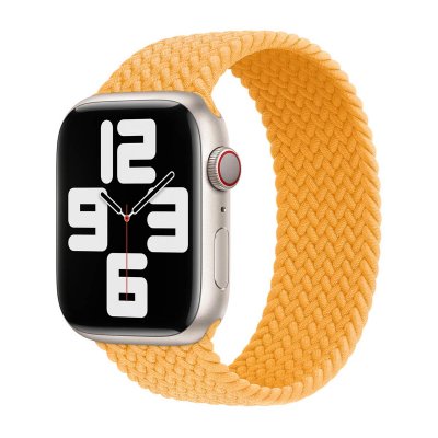 APPLE Bracelet Solo tress&eacute;  Watch  44/45/46/49 mm - Taille 12 - Maize