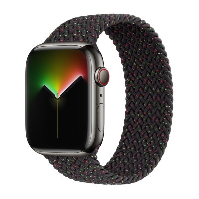 APPLE Bracelet Solo tress&eacute;  Watch  44/45/46/49 mm - Taille 3 - Black Unity