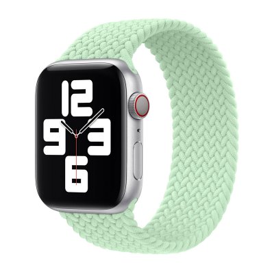 APPLE Bracelet Solo tress&eacute;  Watch 44/45/46/49 mm - Taille 7 - Pistachio