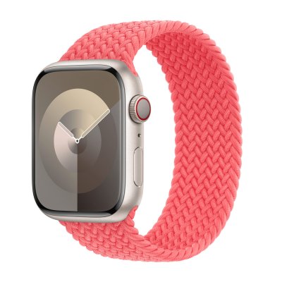 APPLE Bracelet Solo tress&eacute;  Watch Series 1 - 11 / SE / Ultra (44/45/46/49 mm) - Taille 11 - Guava