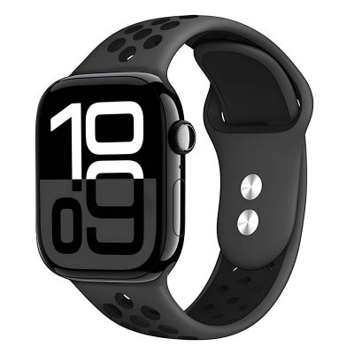GENERIQUE Bracelet Sport Perfor&eacute; pour Watch 38 / 40 / 41 mm R&eacute;glable et Souple Crong Noir