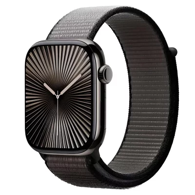 CRONG Bracelet Sport pour Watch 44 / 45 / 46 / 49mm en Nylon Tiss&eacute; Velcro  Gris fonc&eacute;