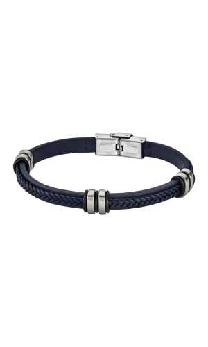 LOTUS STYLE Bracelet Urban Man LS1829-2-5 - Bracelet Cuir Bleu Acier Homme