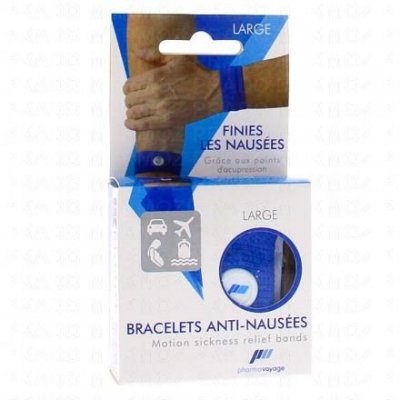 PHARMAVOYAGE Bracelets Anti-nausees Large Adultes Bleu La Paire 