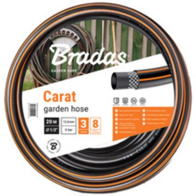 BRADAS  Tuyau d'arrosage CARAT, 3/4', noir/orange, 50 m