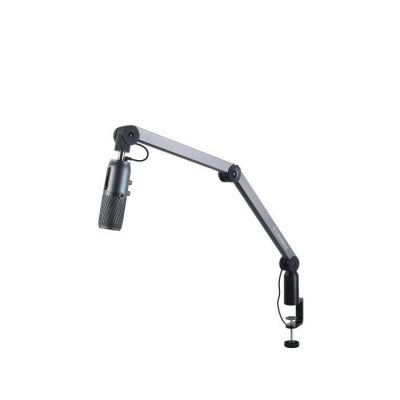 THRONMAX Bras de fl&egrave;che de bureau &agrave; roulettes pour microphone XLR S1  Gris