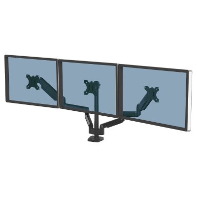 FELLOWES Bras porte &eacute;cran Platinum Series - triple horizontal - &agrave; pince