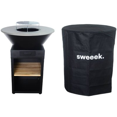 SWEEEK Brasero barbecue D81,5cm avec grille + housse