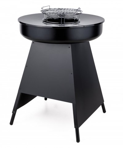 SOMAGIC Brasero de cuisson 2-en-1  &ndash; Chauffage et barbecue charbon &Oslash;625 &times; H885 cm acier noir