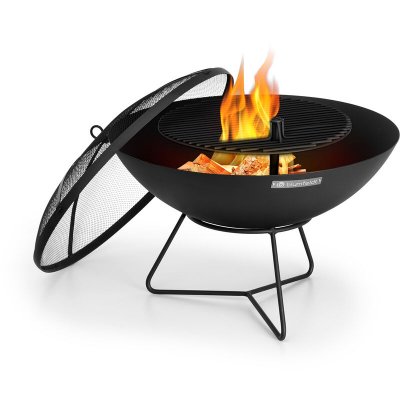 BLUMFELDT Bras&eacute;ro ext&eacute;rieur  Orbit - Feu de camp barbecue et table de jardin 3-en-1 - Noir