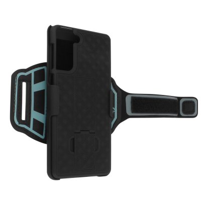 AVIZAR Brassard Sport et Coque pour Samsung S21 Multifonction Fixation Avant-bras Noir 