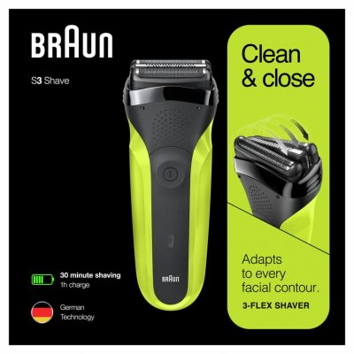 BRAUN  300s - Series 3 Rasoir &agrave; grilles noir, vert