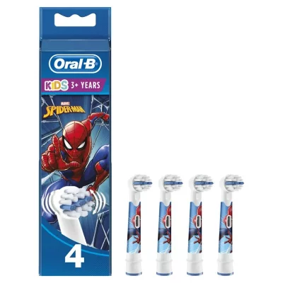 ORAL B Braun Eb10-4ffs Sw Spiderman Electric Brush Replacement 4 Units Clair